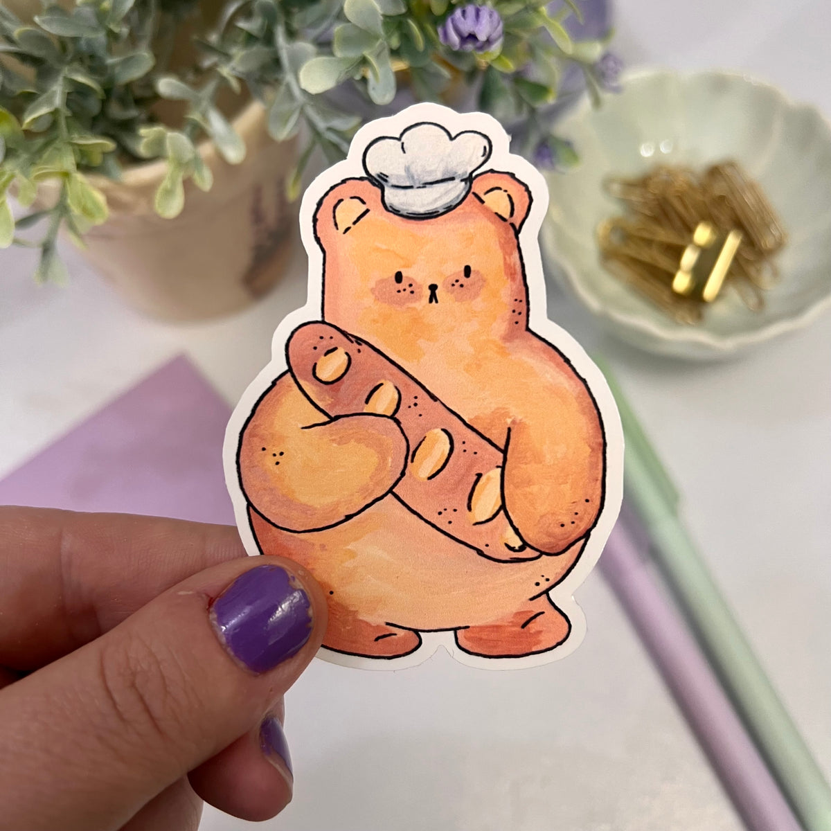 Bearguette our little Bread Bear Single Vinyl Sticker