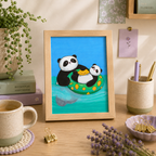 Bonsai and Yuzu's Gentle Drift Art Print