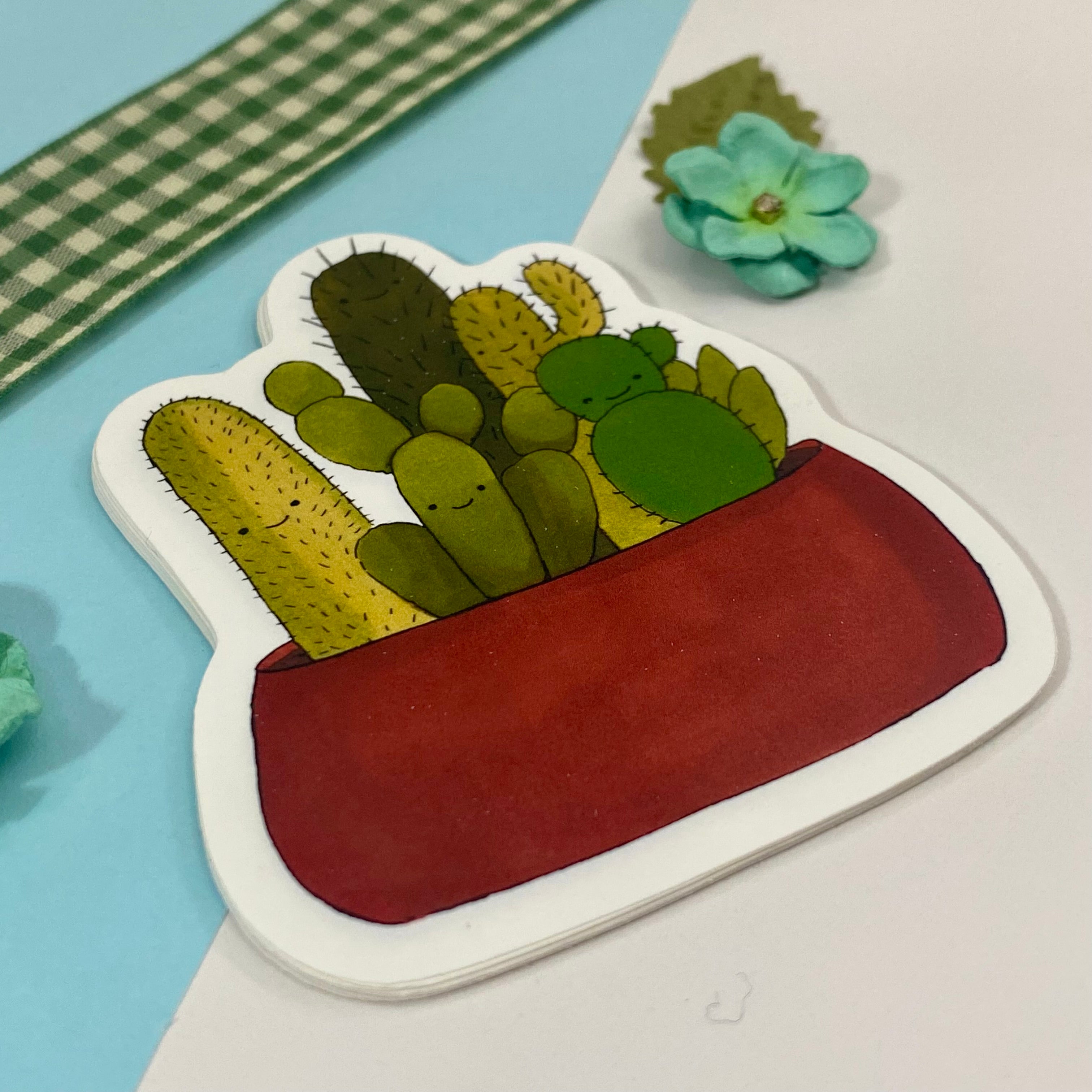 Cactus Friends Single Vinyl Sticker