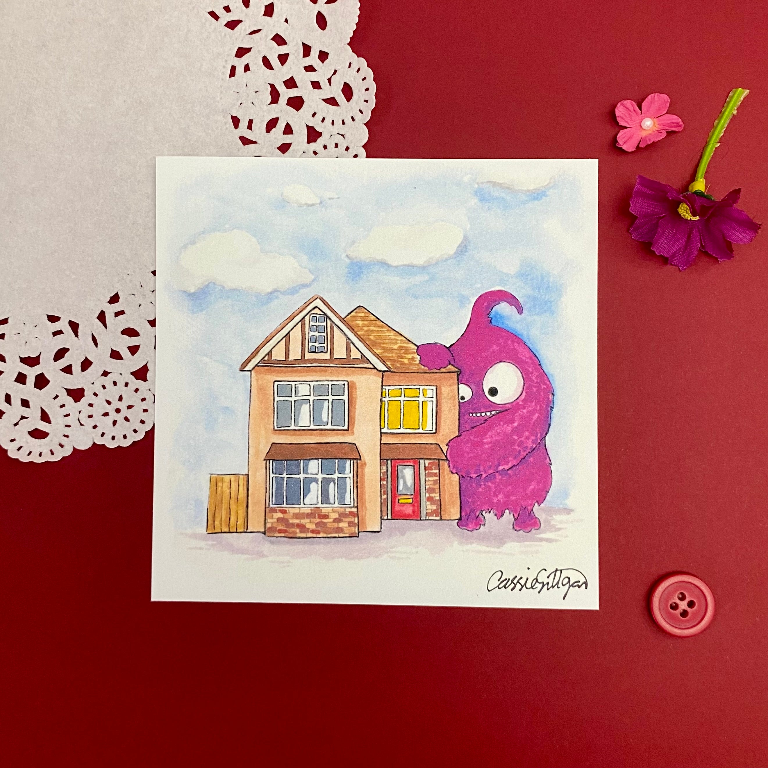 Snugglezilla Art Print
