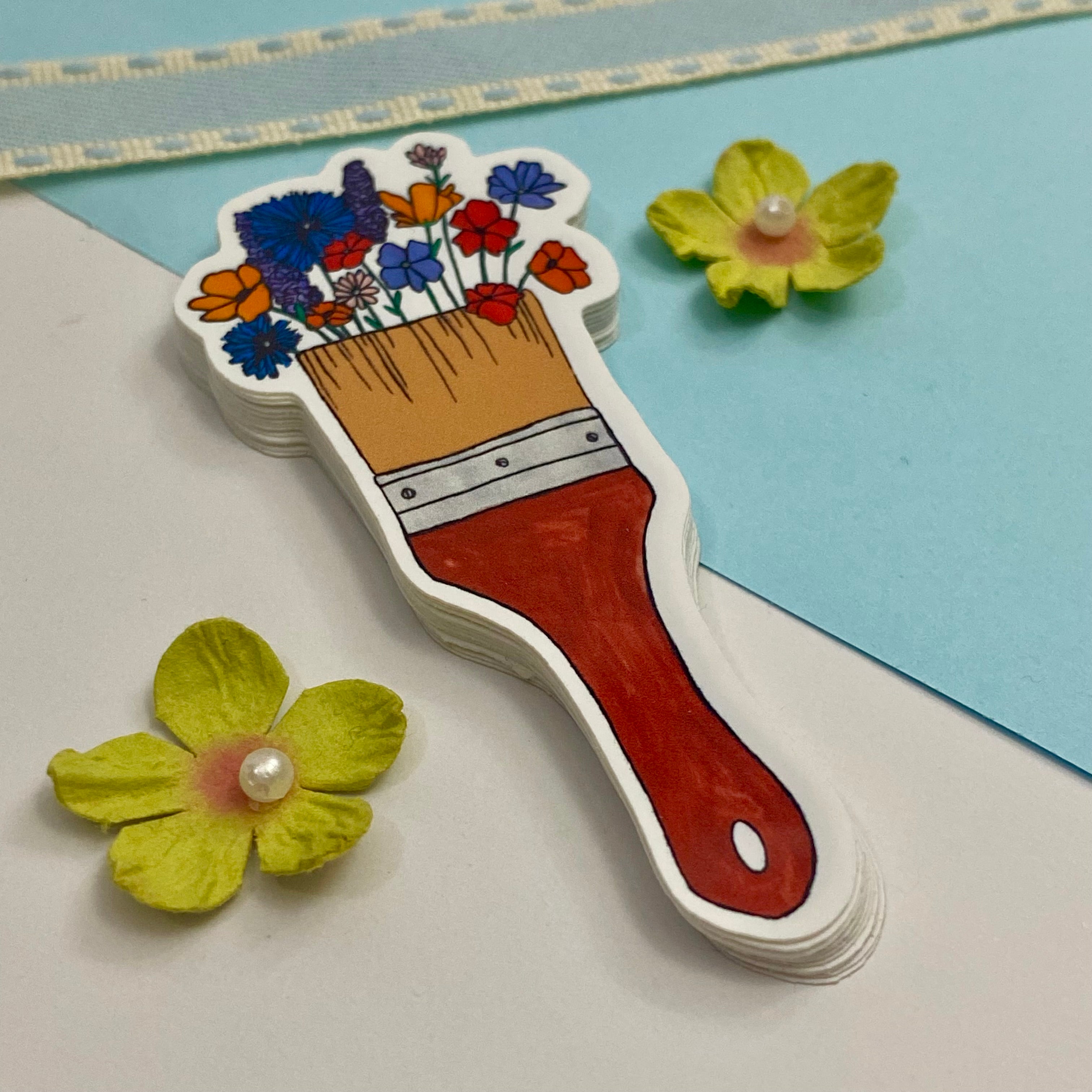 Painting Wild Flowers Single Vinyl Sticker