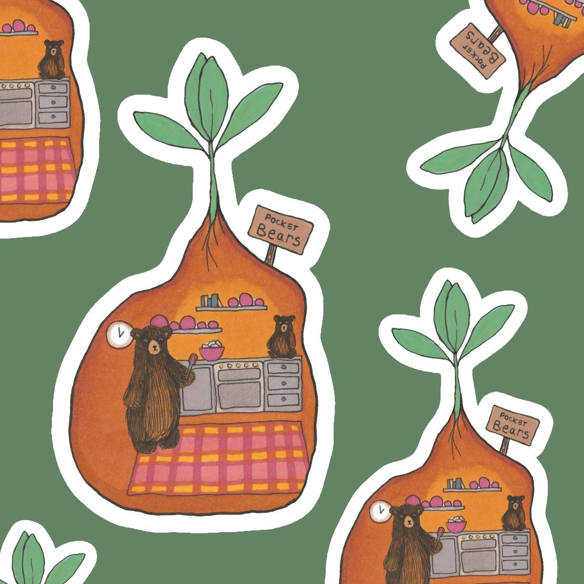 Pocket Bears Single Vinyl Sticker