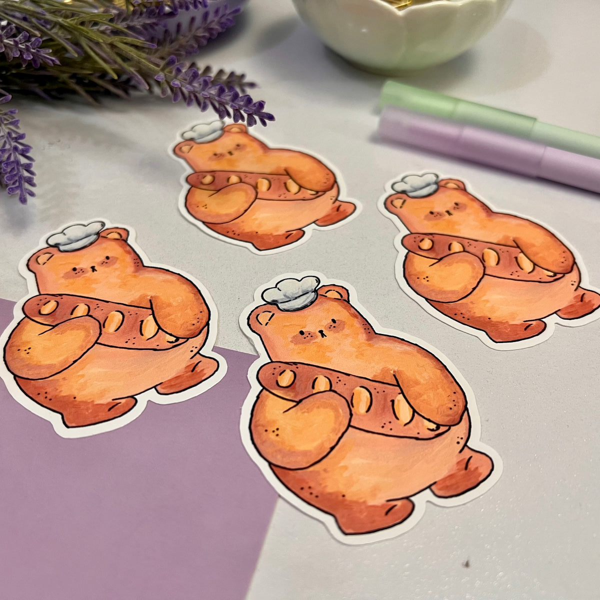 Bearguette our little Bread Bear Single Vinyl Sticker