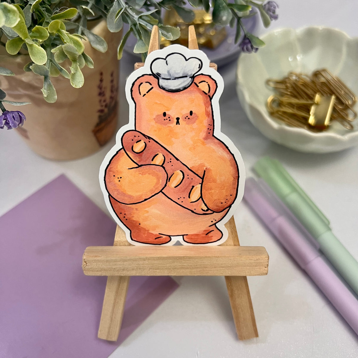 Bearguette our little Bread Bear Single Vinyl Sticker