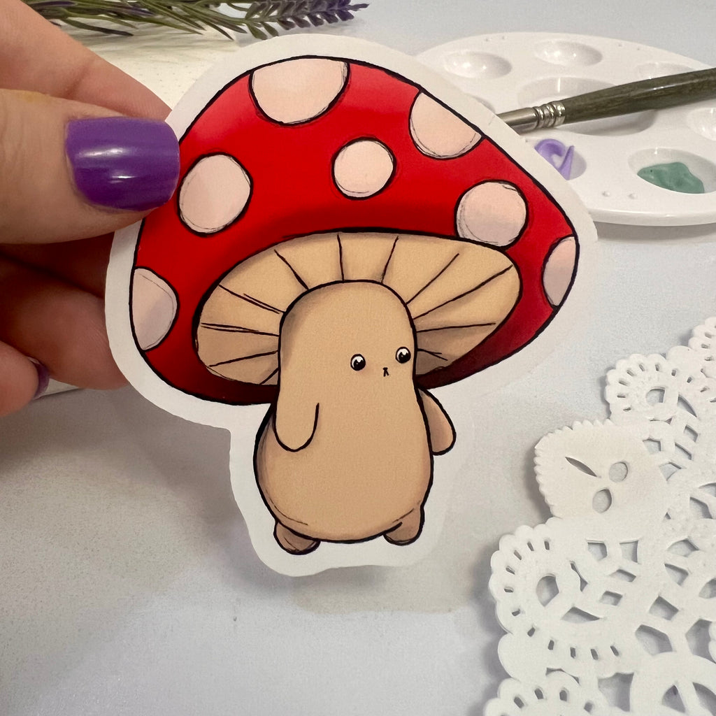 Button the Mushling Inventor Vinyl Sticker
