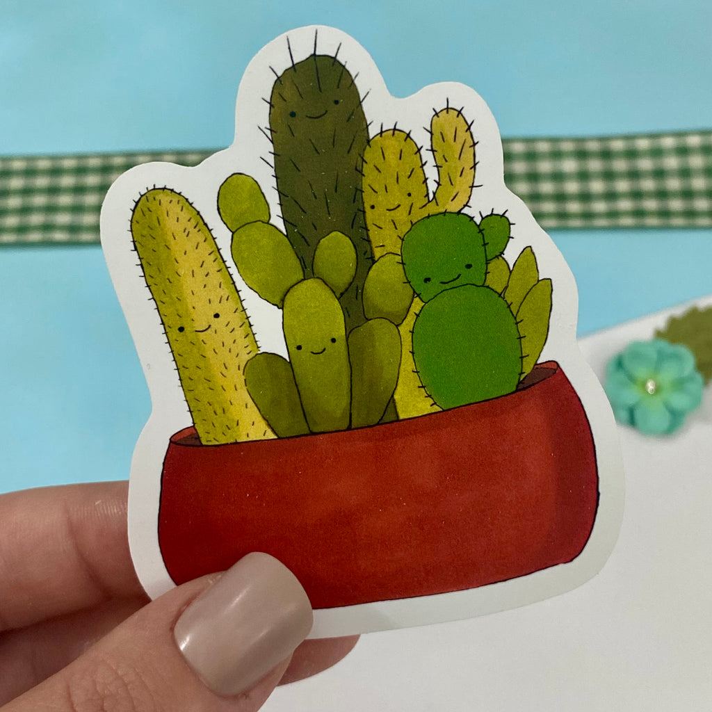 Cactus Friends Single Vinyl Sticker
