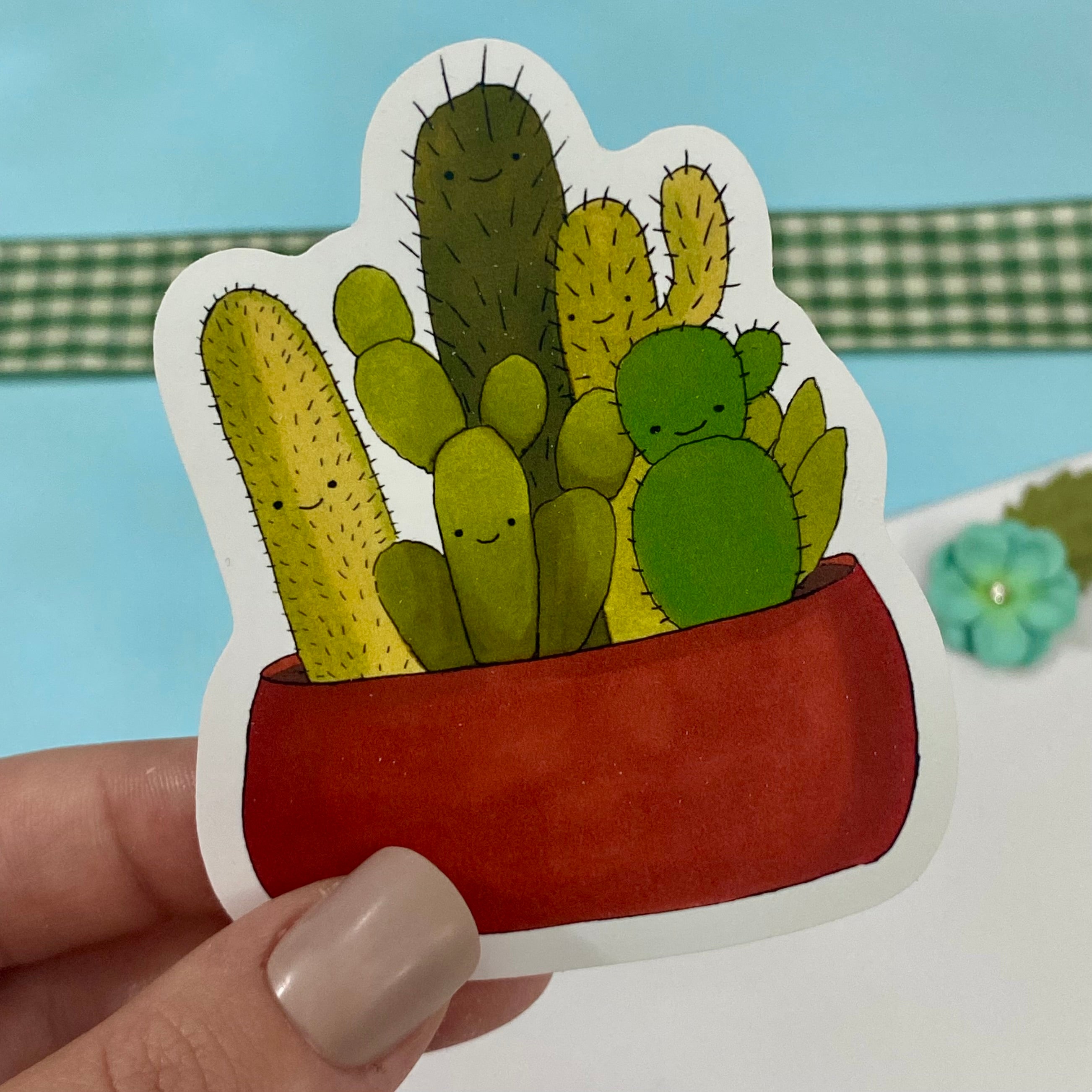 Cactus Friends Single Vinyl Sticker