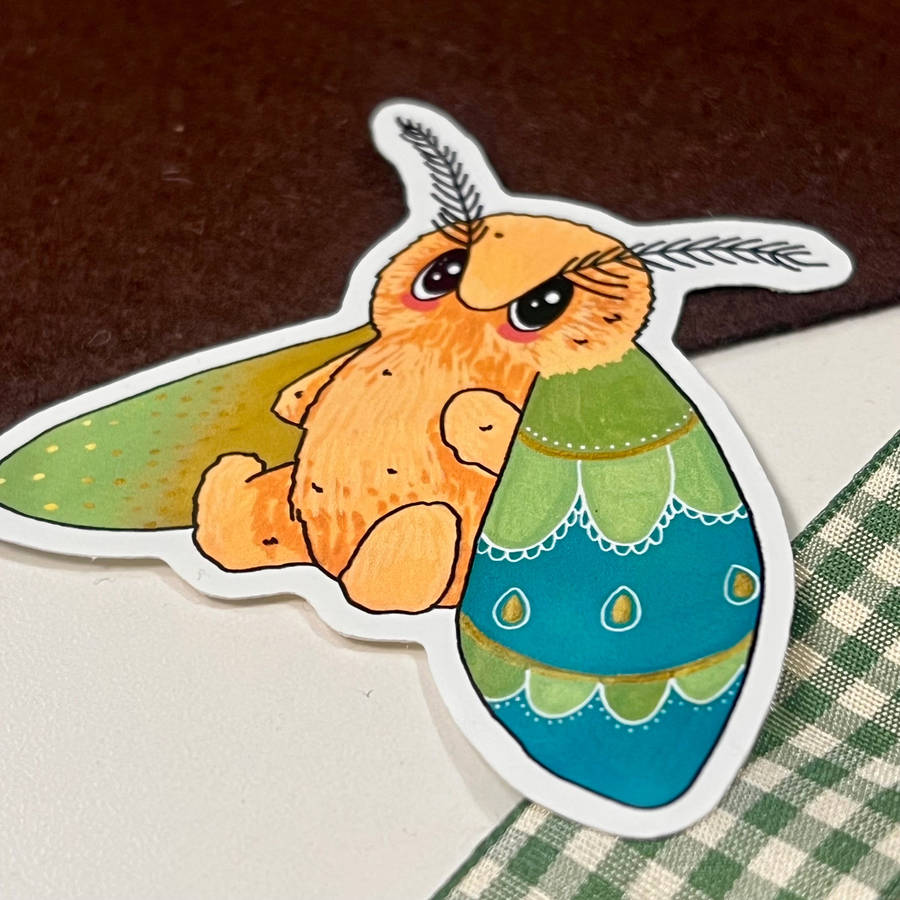 Pistachio the Moth Single Vinyl Sticker
