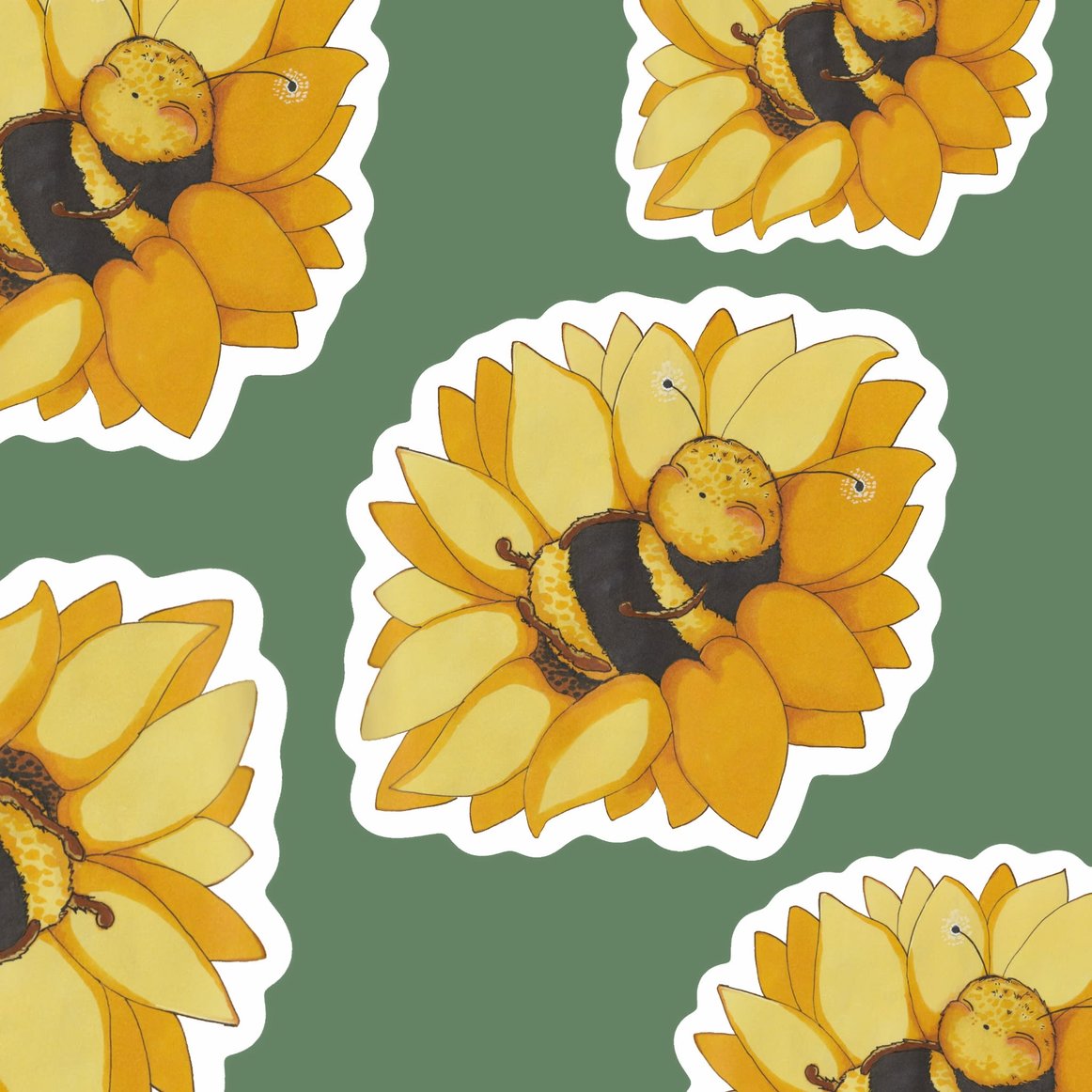 Fuzzy Little Bee Single Vinyl Sticker