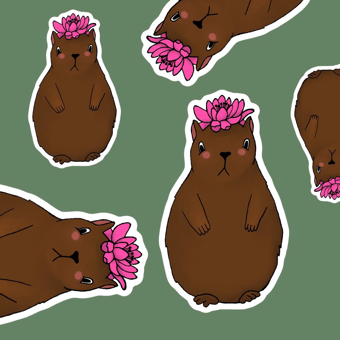 Capybarbara Single Vinyl Sticker