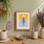The Sweetest Scoop of Summer Icecream Art Print