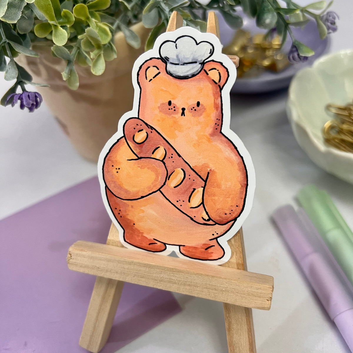 Bearguette our little Bread Bear Single Vinyl Sticker