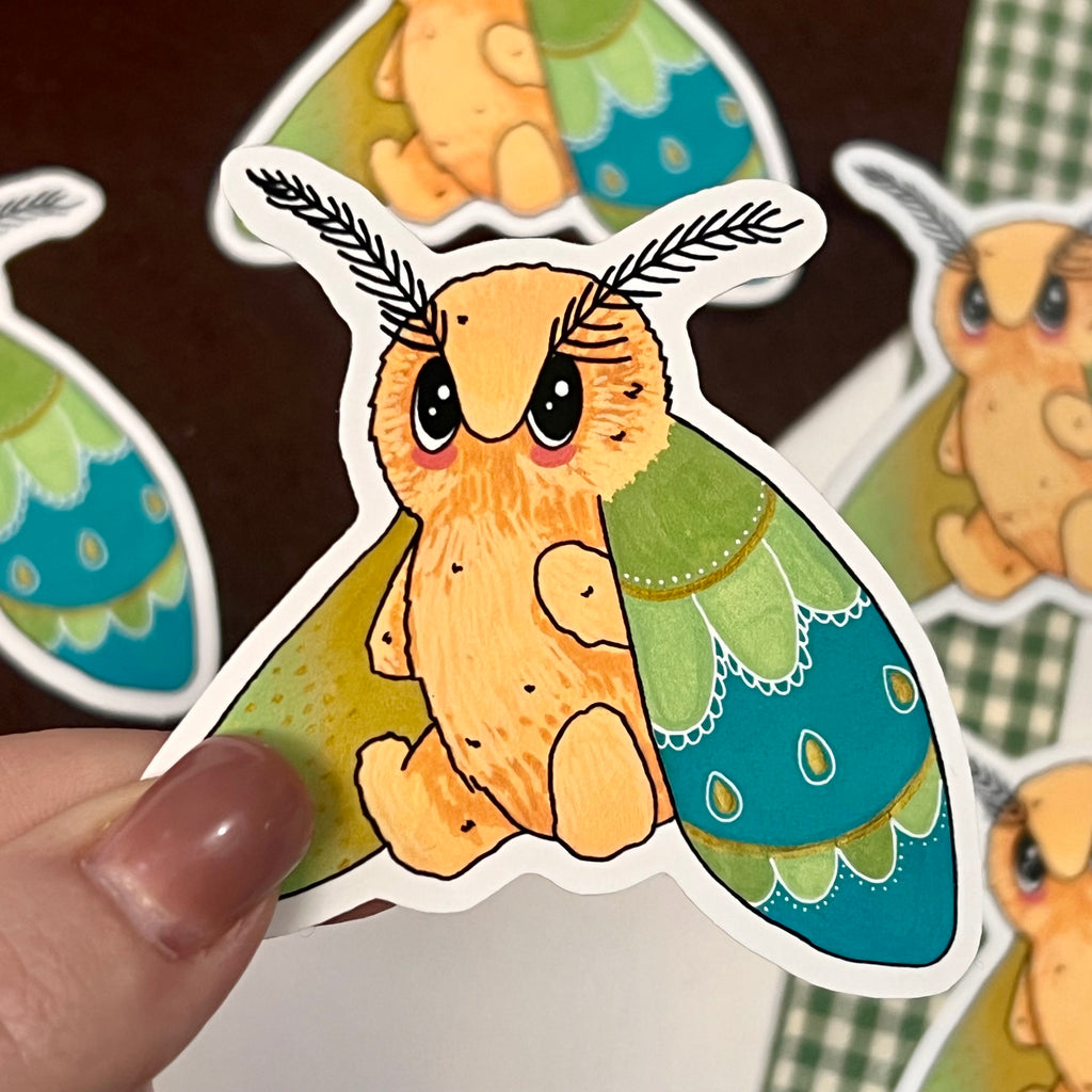 Pistachio the Moth Single Vinyl Sticker