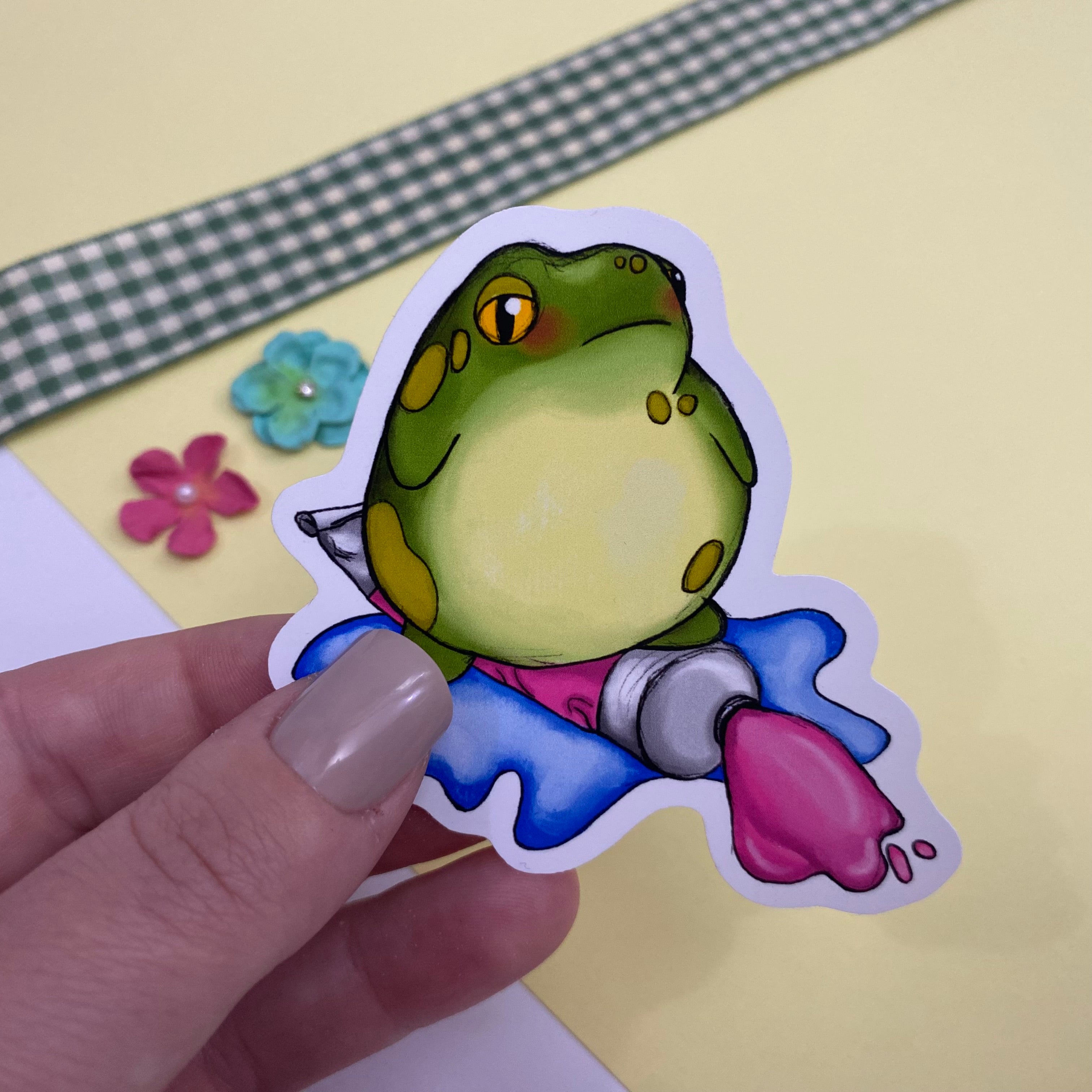 Frog Artist Duo Single Vinyl Stickers