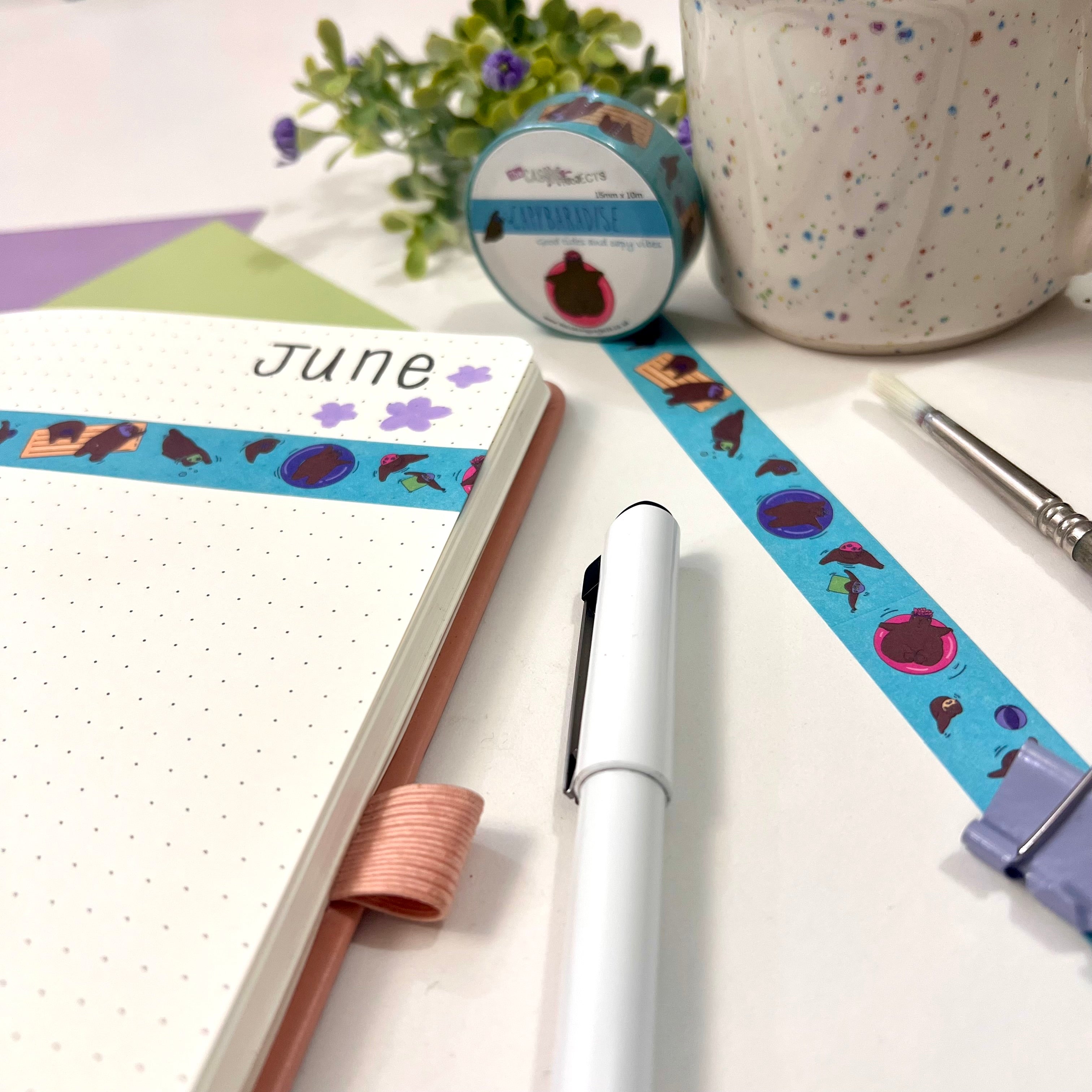 Capybaradise Washi Tape 15mm x 10m