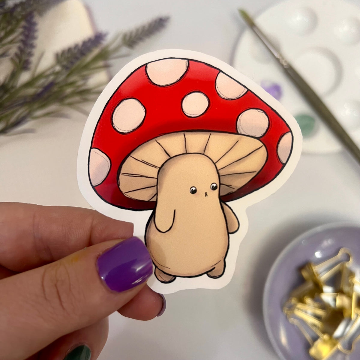 Button the Mushling Inventor Vinyl Sticker