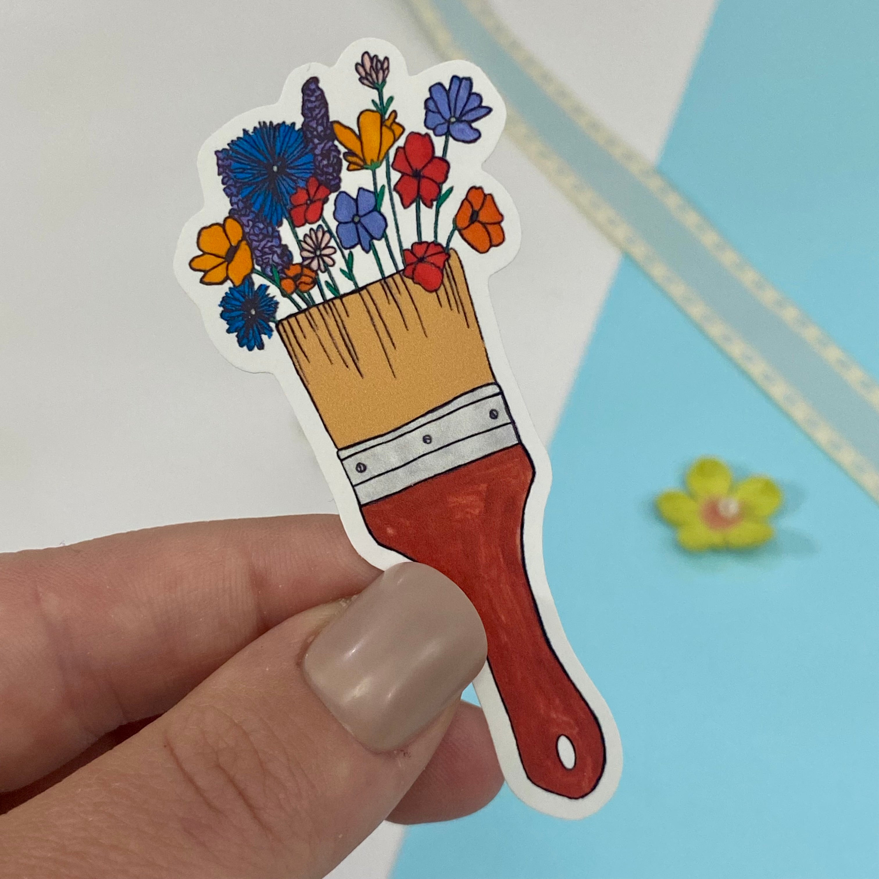 Painting Wild Flowers Single Vinyl Sticker