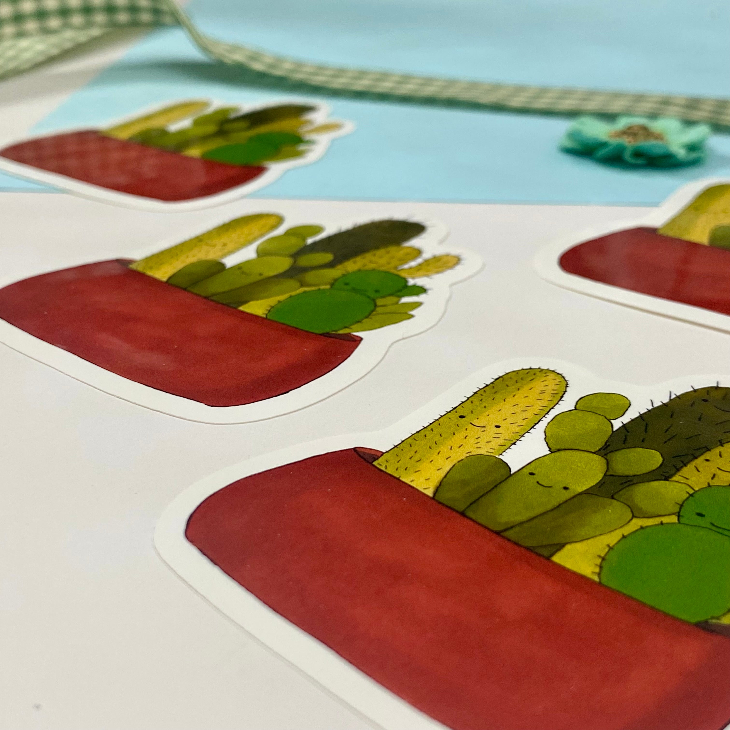 Cactus Friends Single Vinyl Sticker