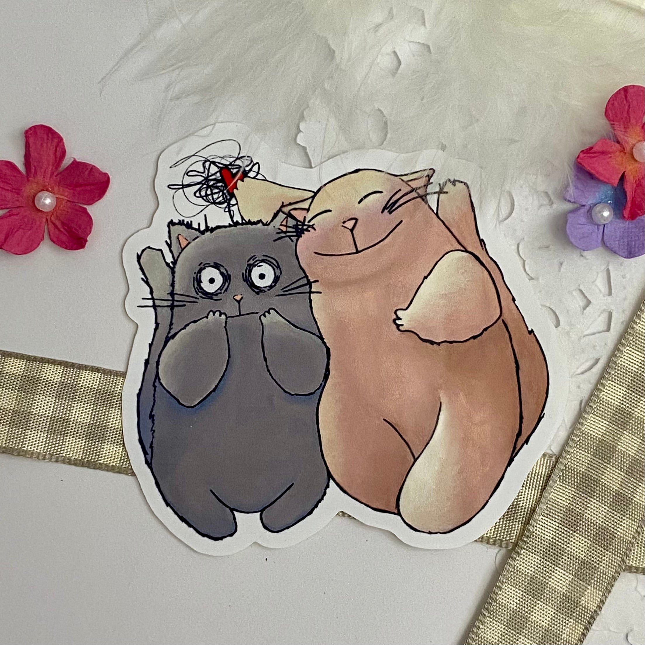 Emotion Cats Single Vinyl Sticker