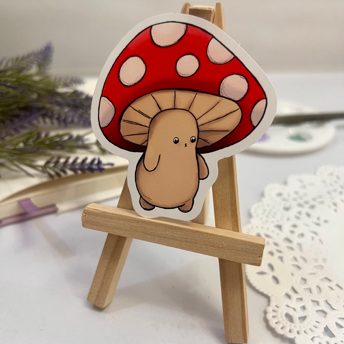 Button the Mushling Inventor Vinyl Sticker