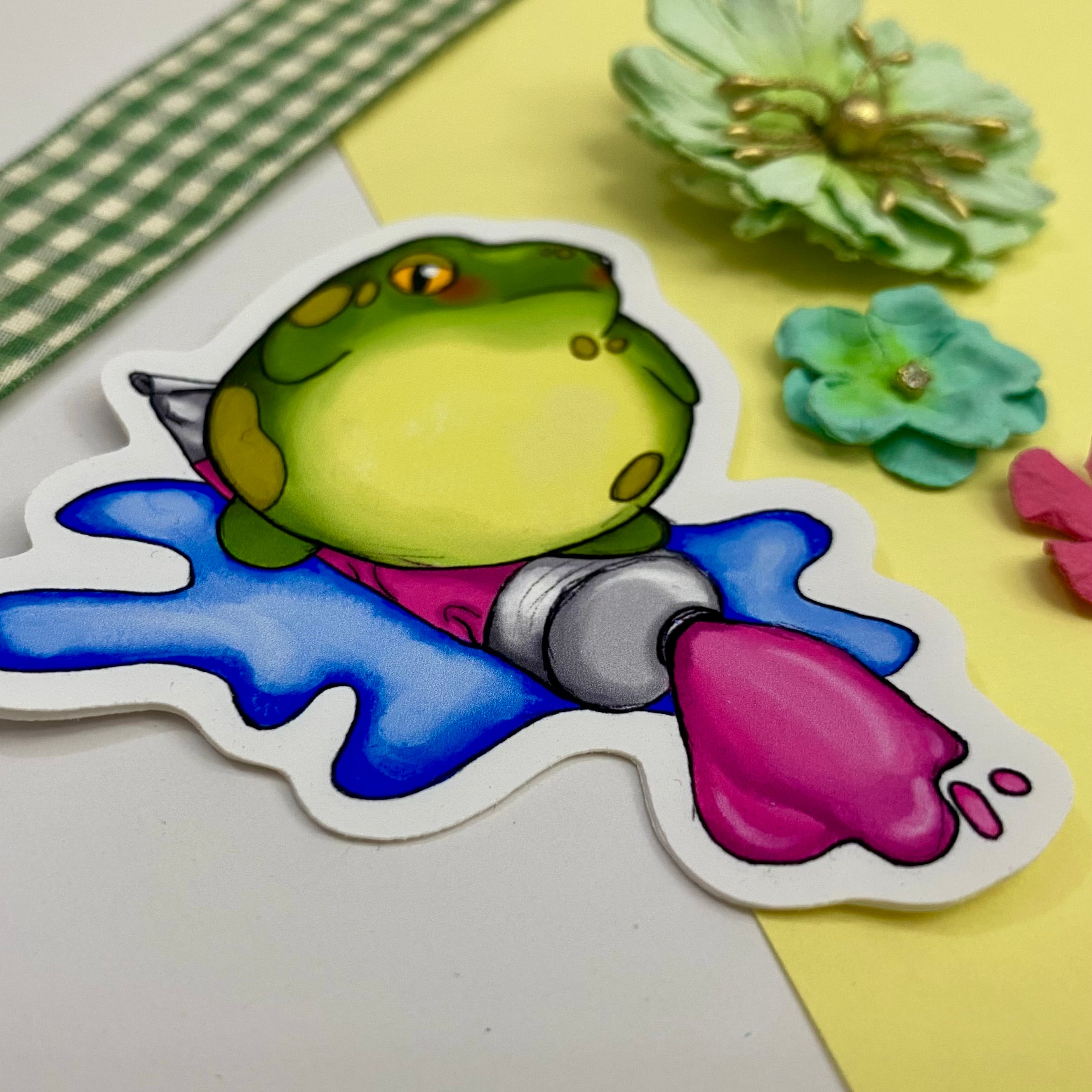 Frog Artist Duo Single Vinyl Stickers