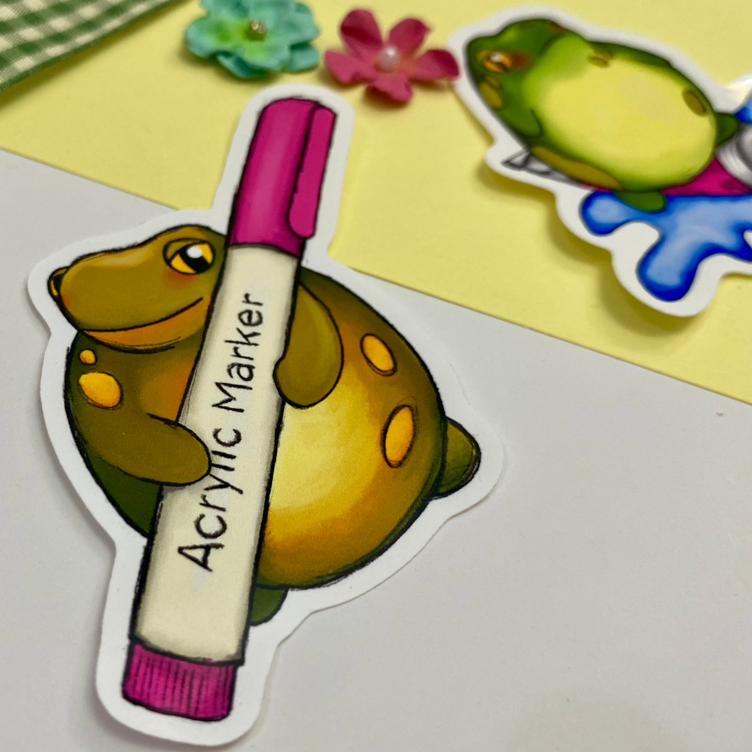 Frog Artist Duo Single Vinyl Stickers
