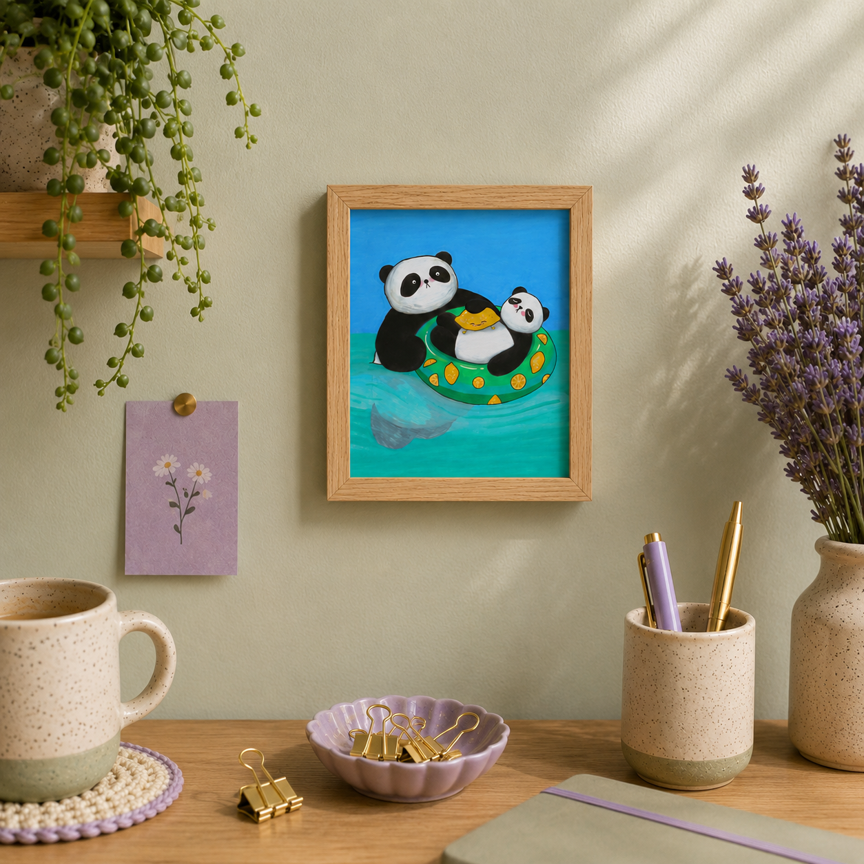Bonsai and Yuzu's Gentle Drift Art Print