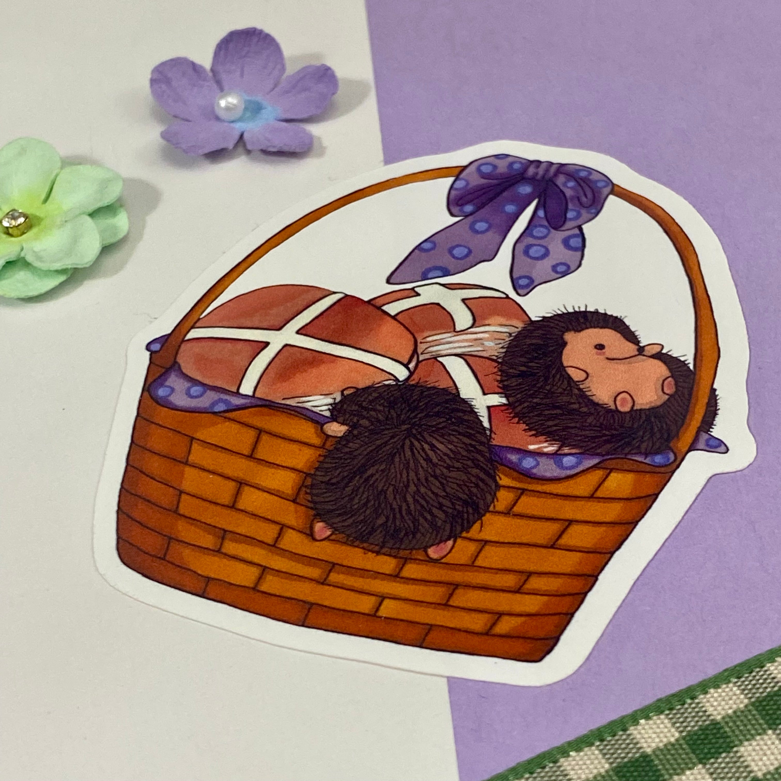 Hot-Cross Hedgehogs Single Vinyl Sticker