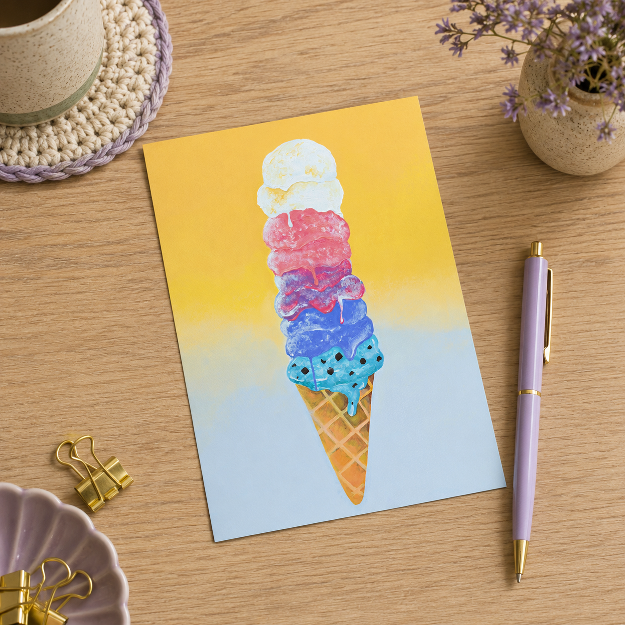 The Sweetest Scoop of Summer Icecream Art Print