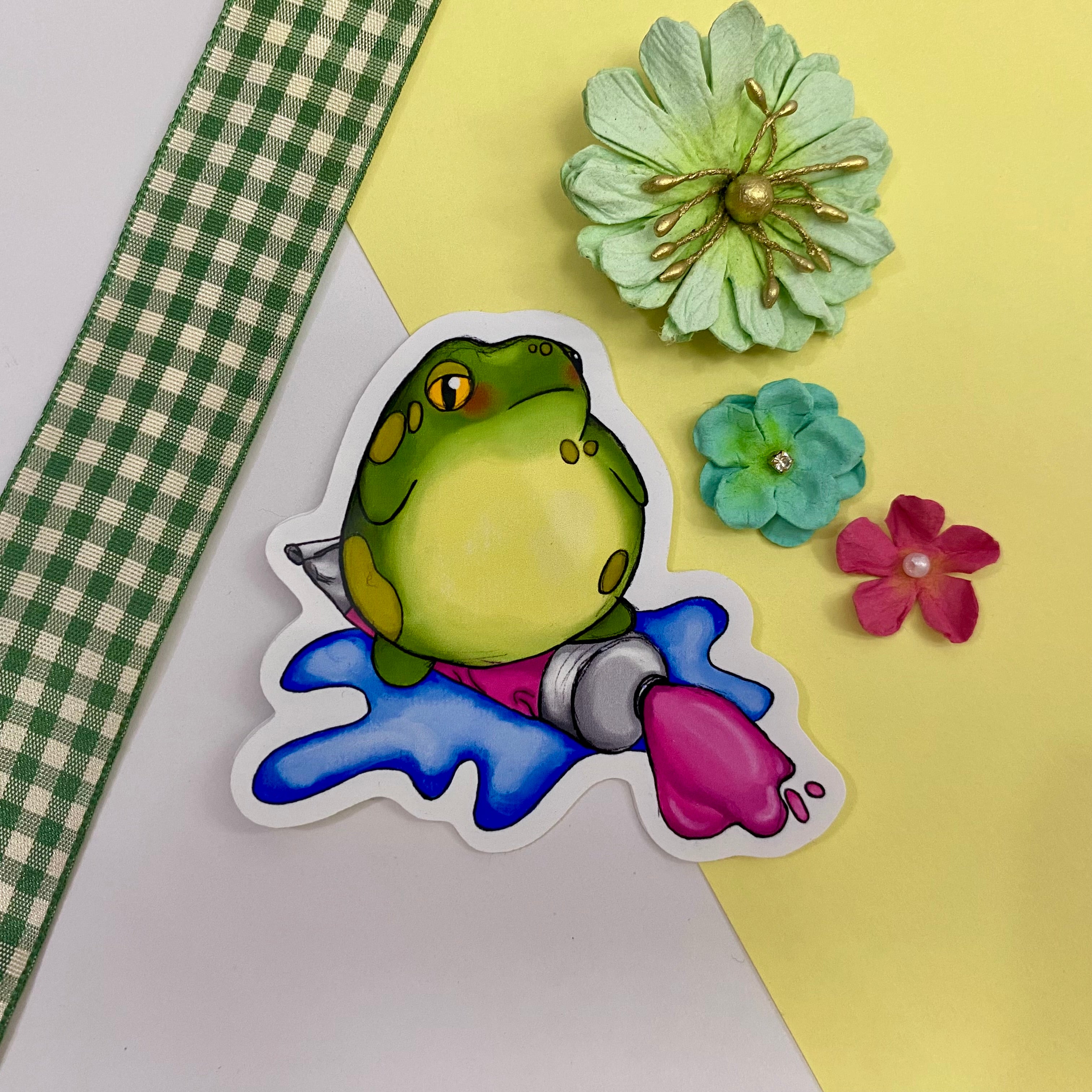 Frog Artist Duo Single Vinyl Stickers