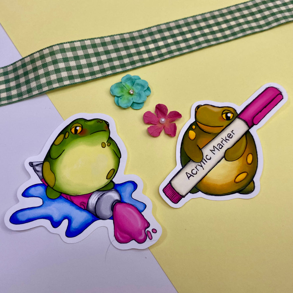 Frog Artist Duo Single Vinyl Stickers