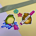 Frog Artist Duo Single Vinyl Stickers