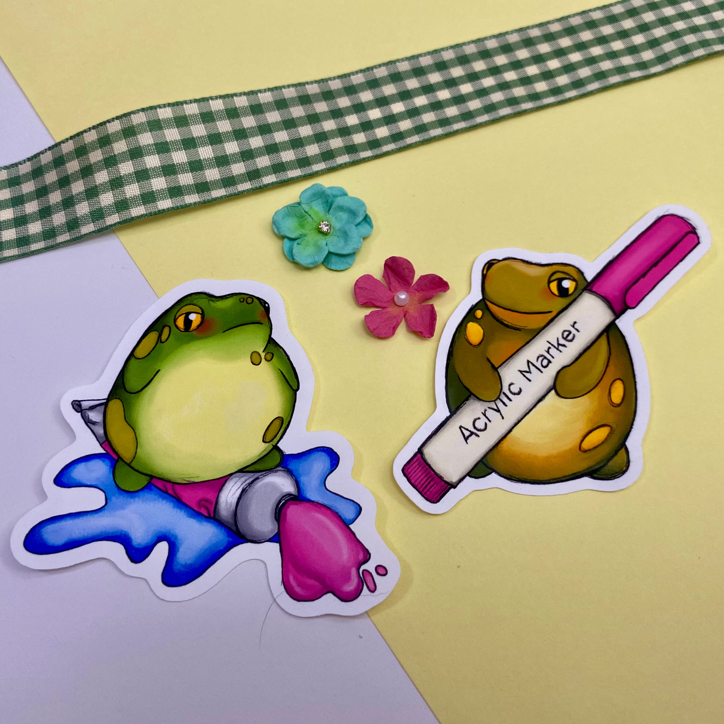 Frog Artist Duo Single Vinyl Stickers