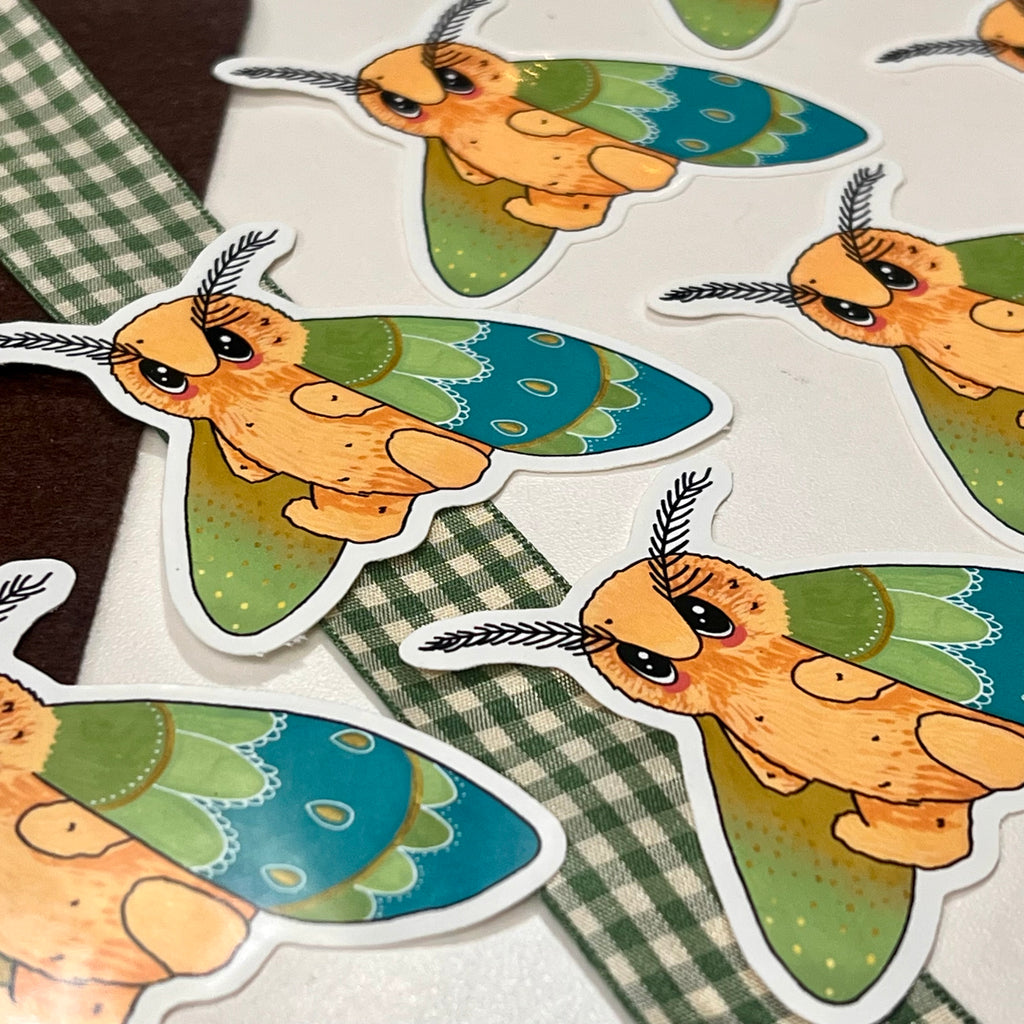 Pistachio the Moth Single Vinyl Sticker