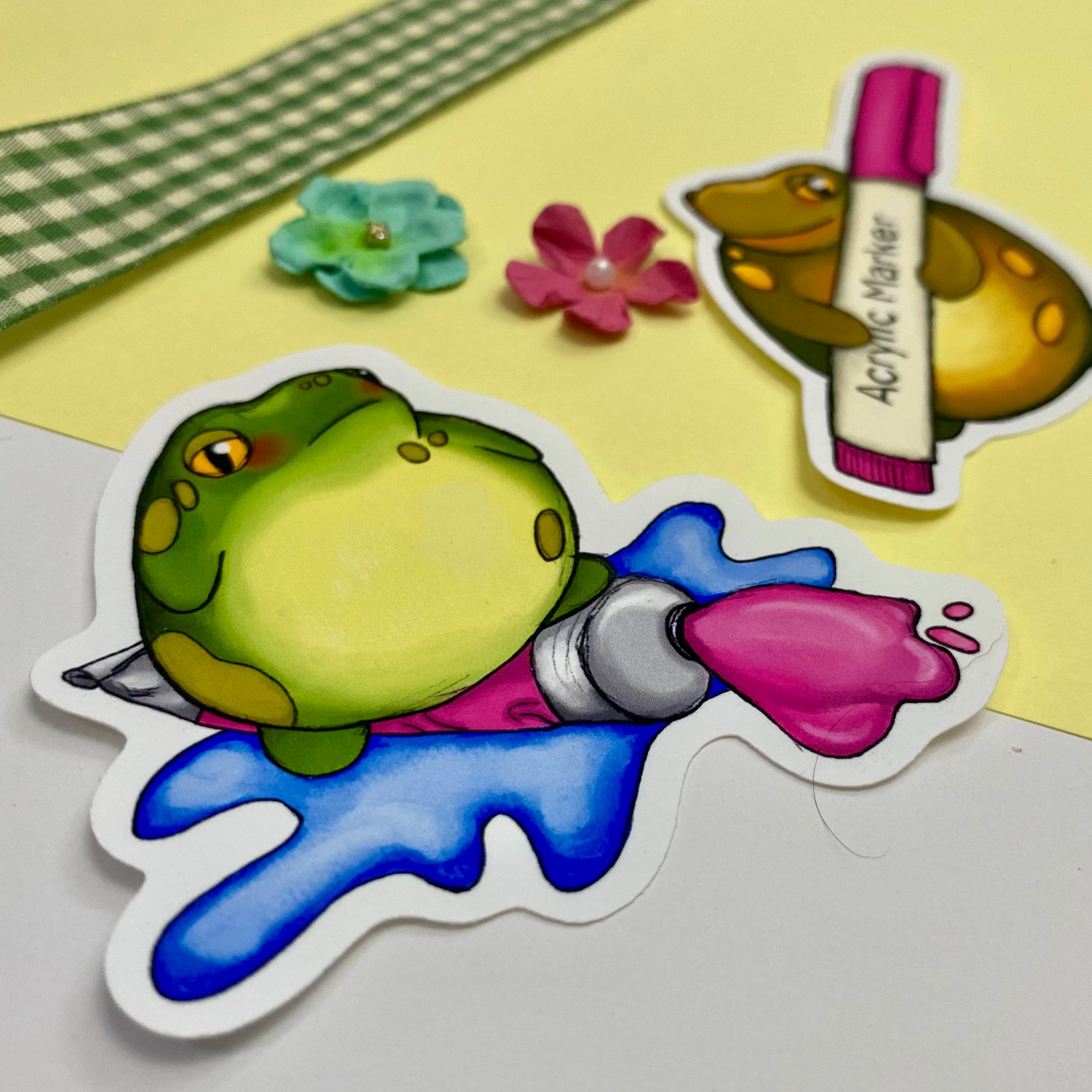 Frog Artist Duo Single Vinyl Stickers