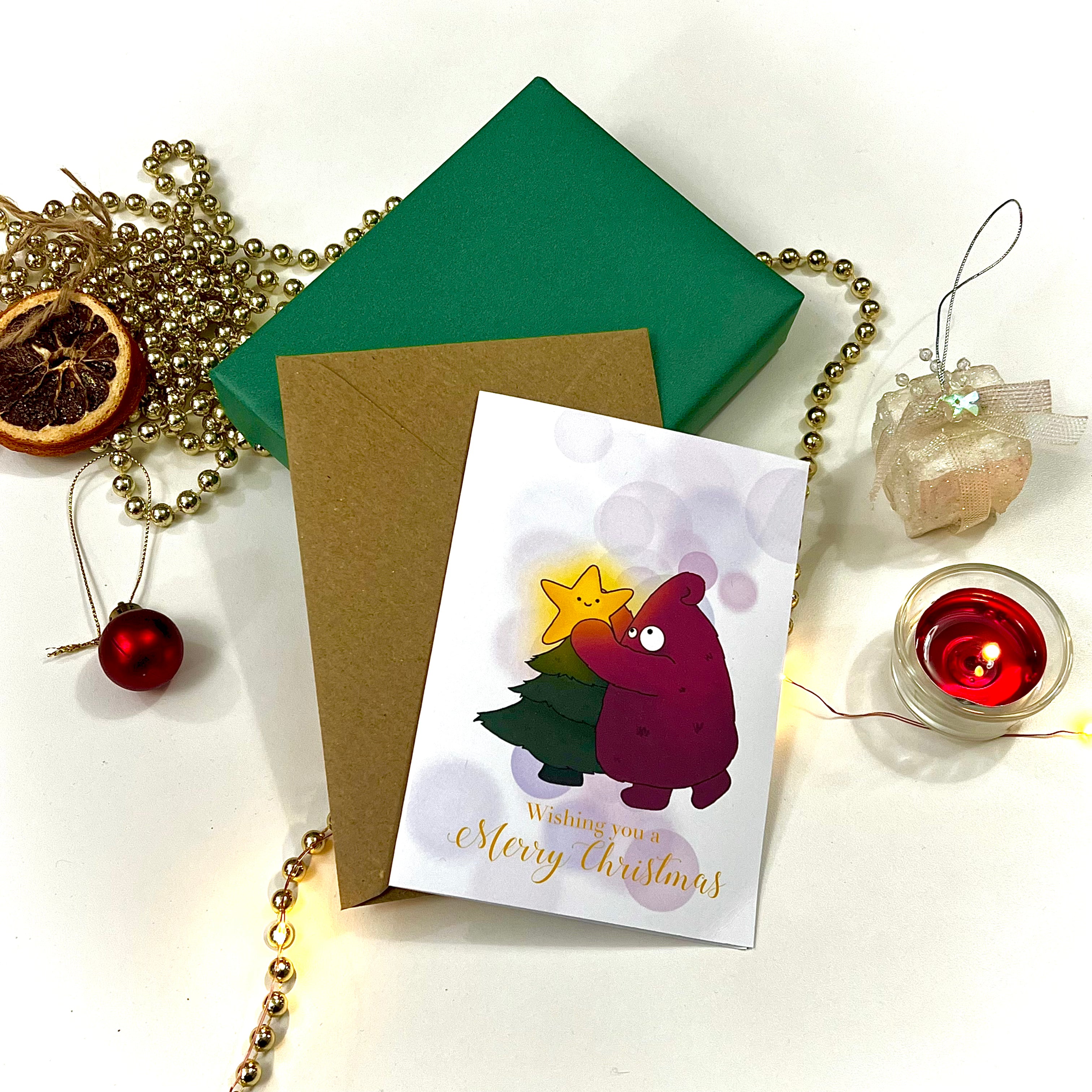 Snugglezilla Christmas Card