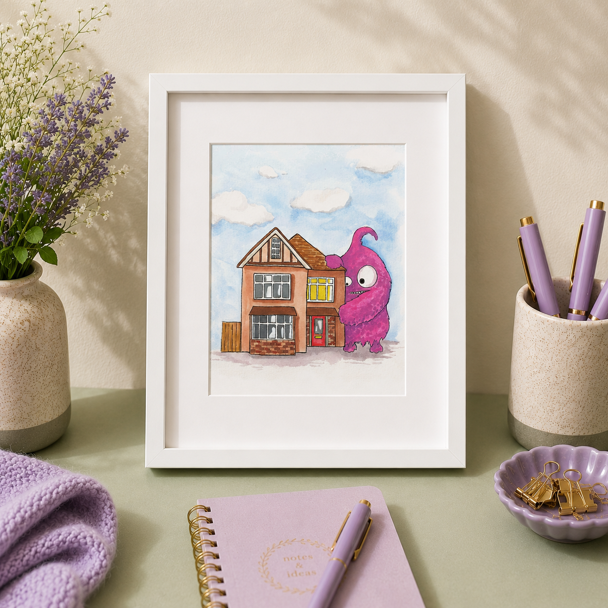 Snugglezilla Art Print