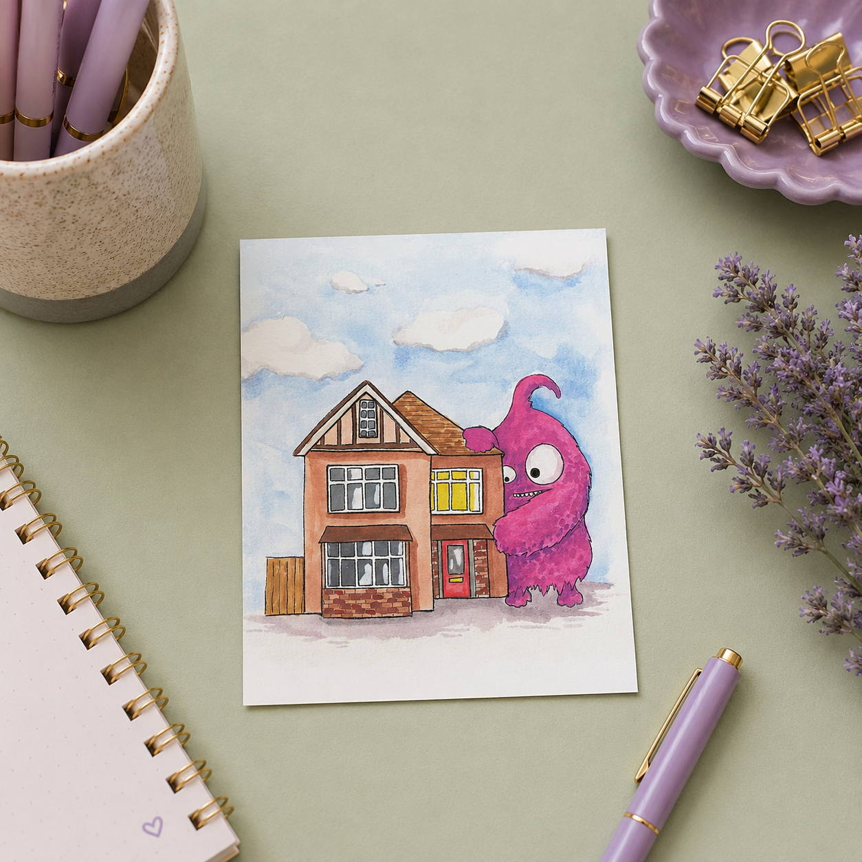 Snugglezilla Art Print
