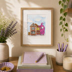 Snugglezilla Art Print