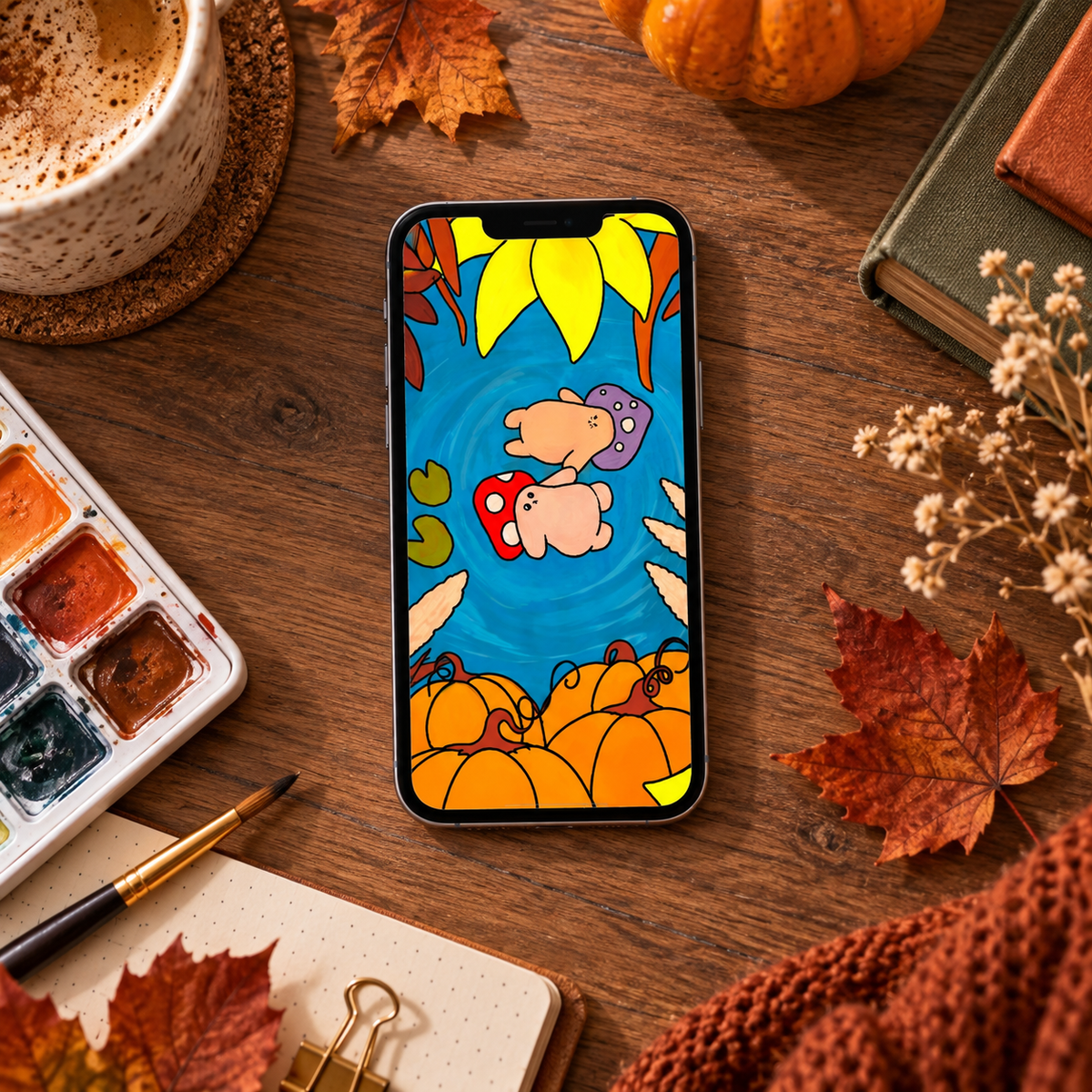 The Secret Autumn Drift: A Wallpaper Set for Phone, iPad and Desktop | Digital Download