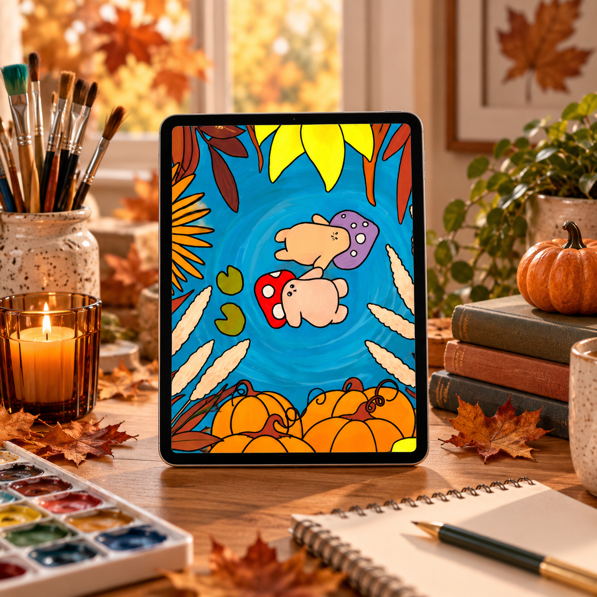 The Secret Autumn Drift: A Wallpaper Set for Phone, iPad and Desktop | Digital Download