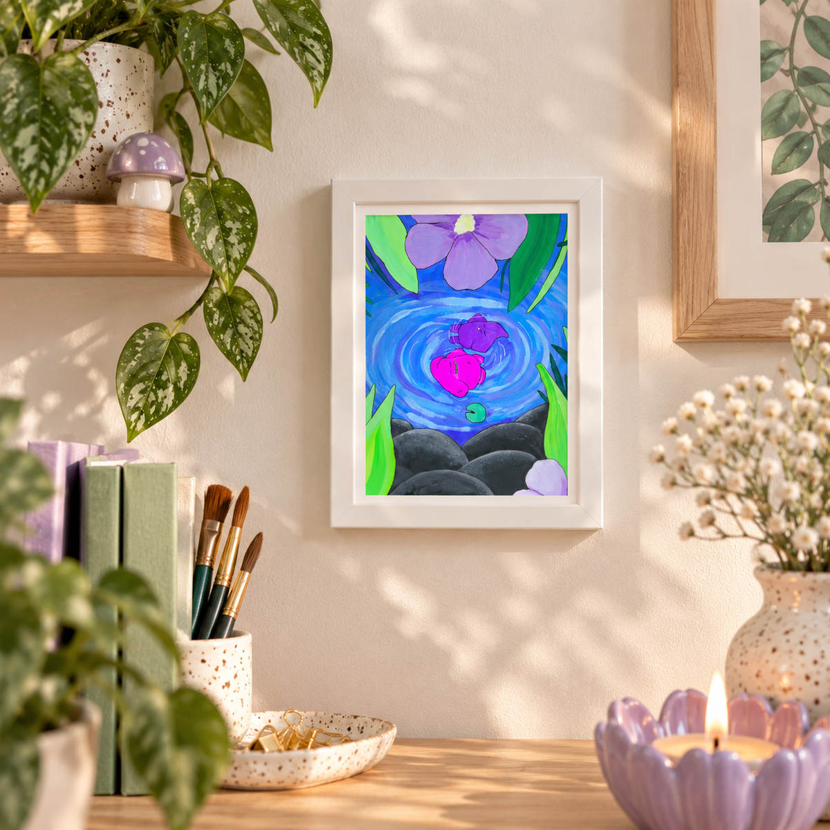 The Lazy Summer Swim 5x7” Art Print
