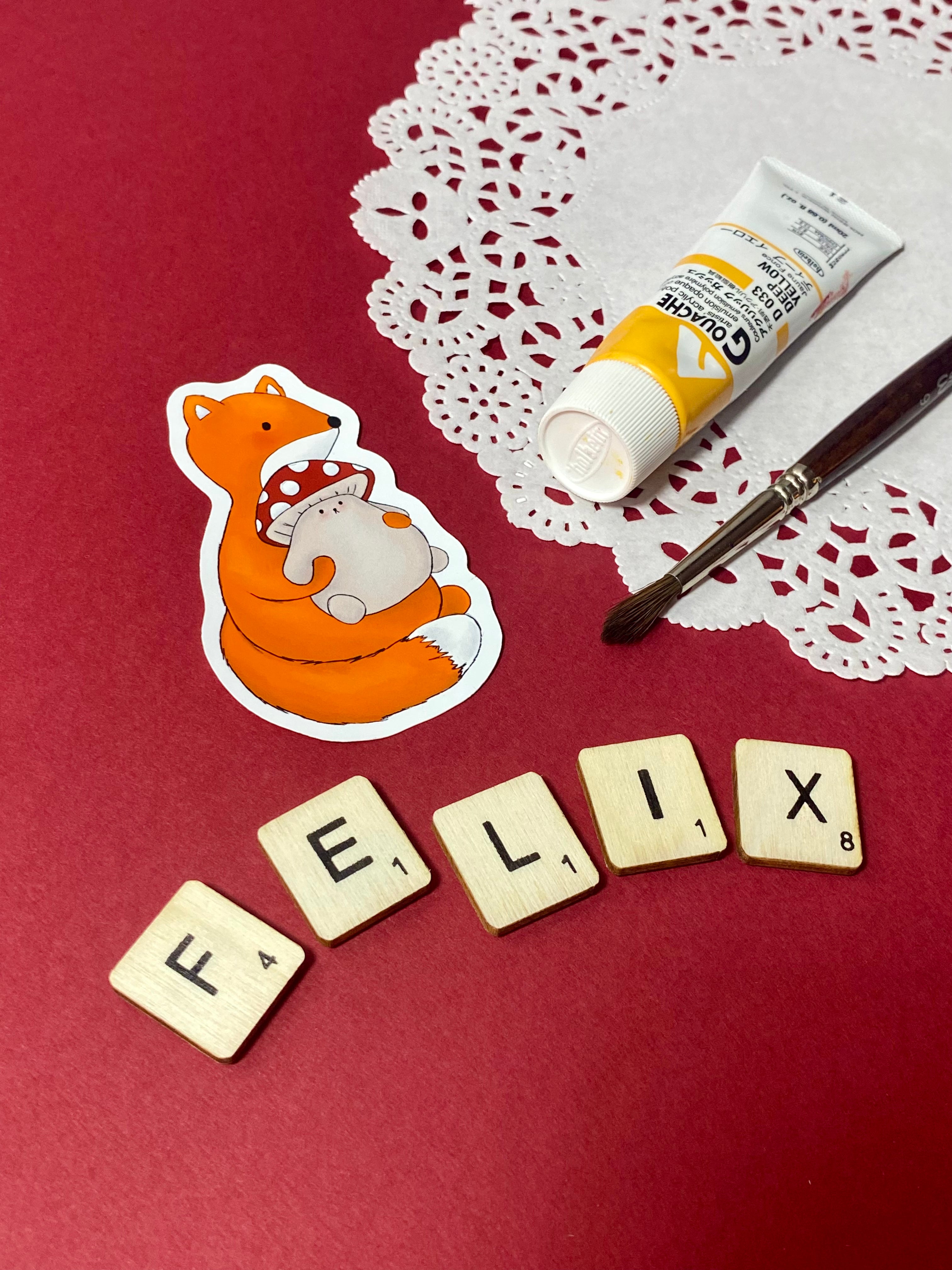 Felix and Button Single Vinyl Sticker