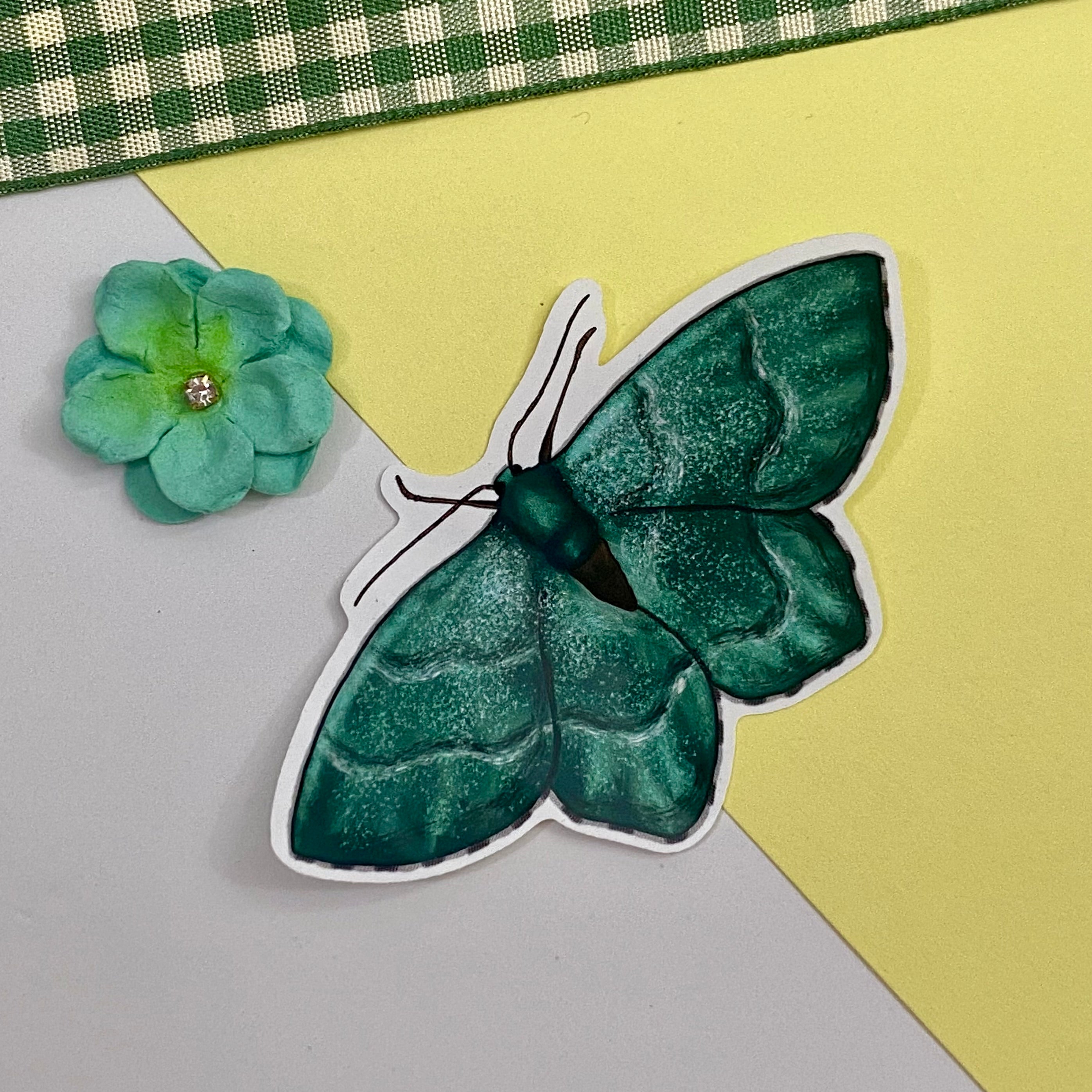 Emerald Moth Single Vinyl Sticker
