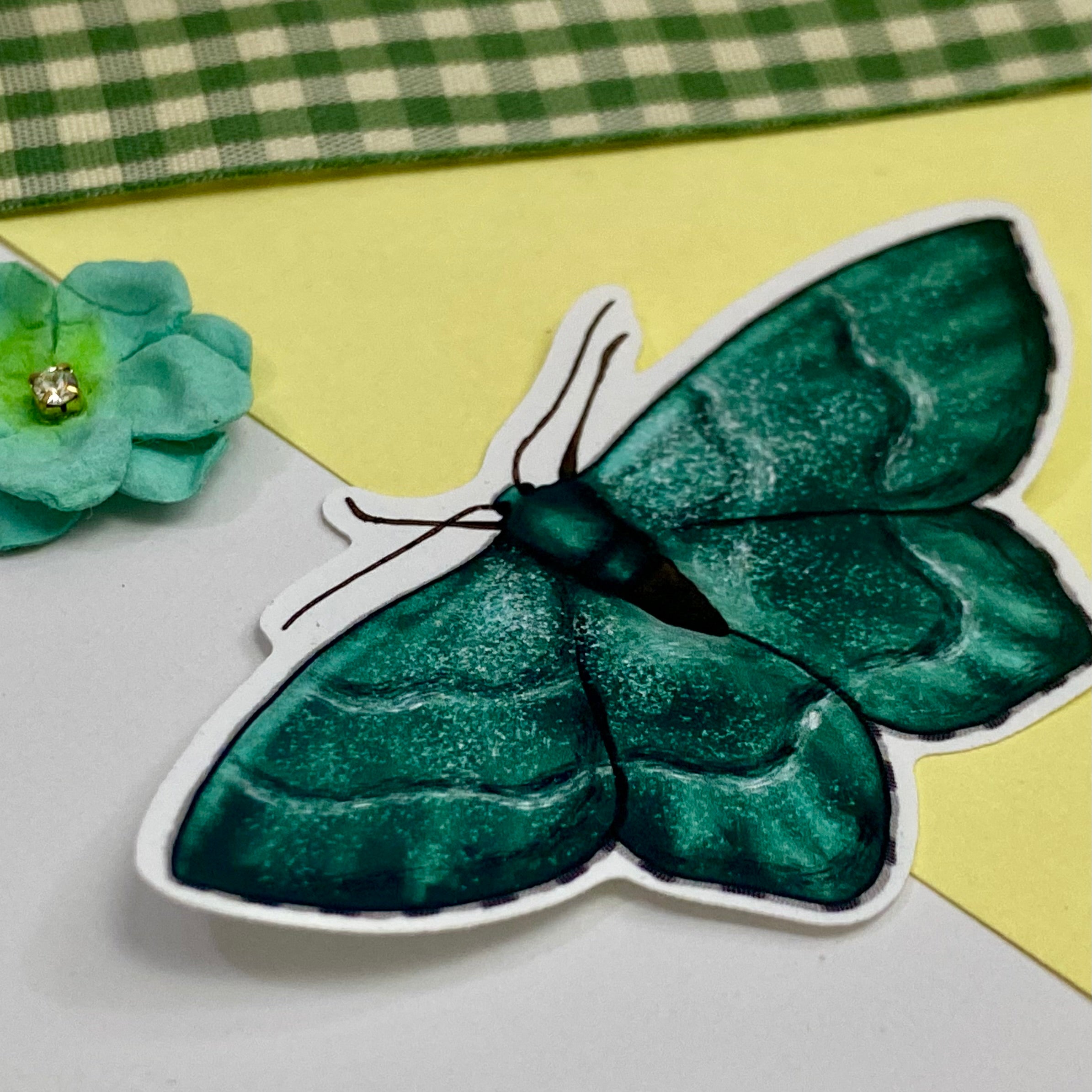 Emerald Moth Single Vinyl Sticker