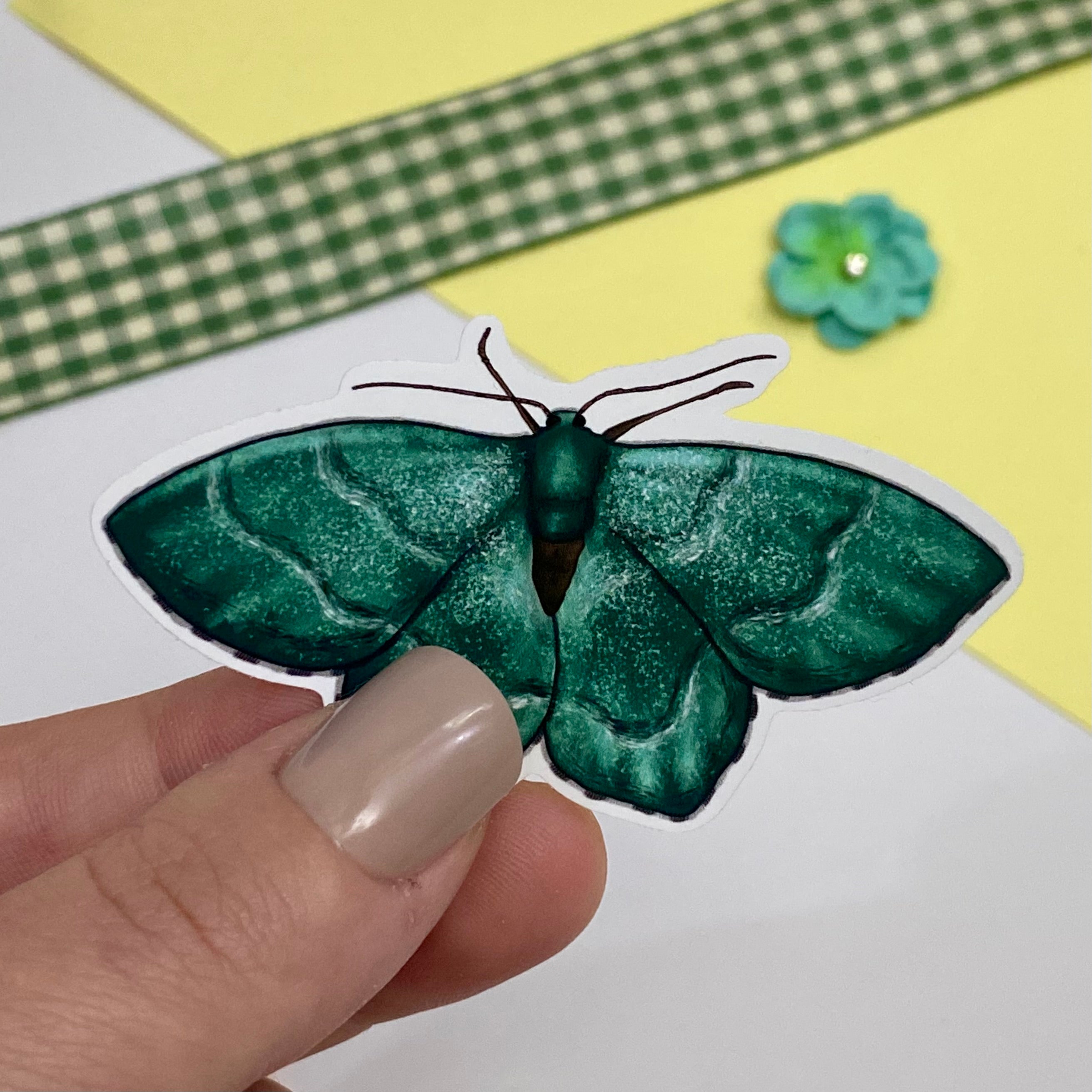 Emerald Moth Single Vinyl Sticker