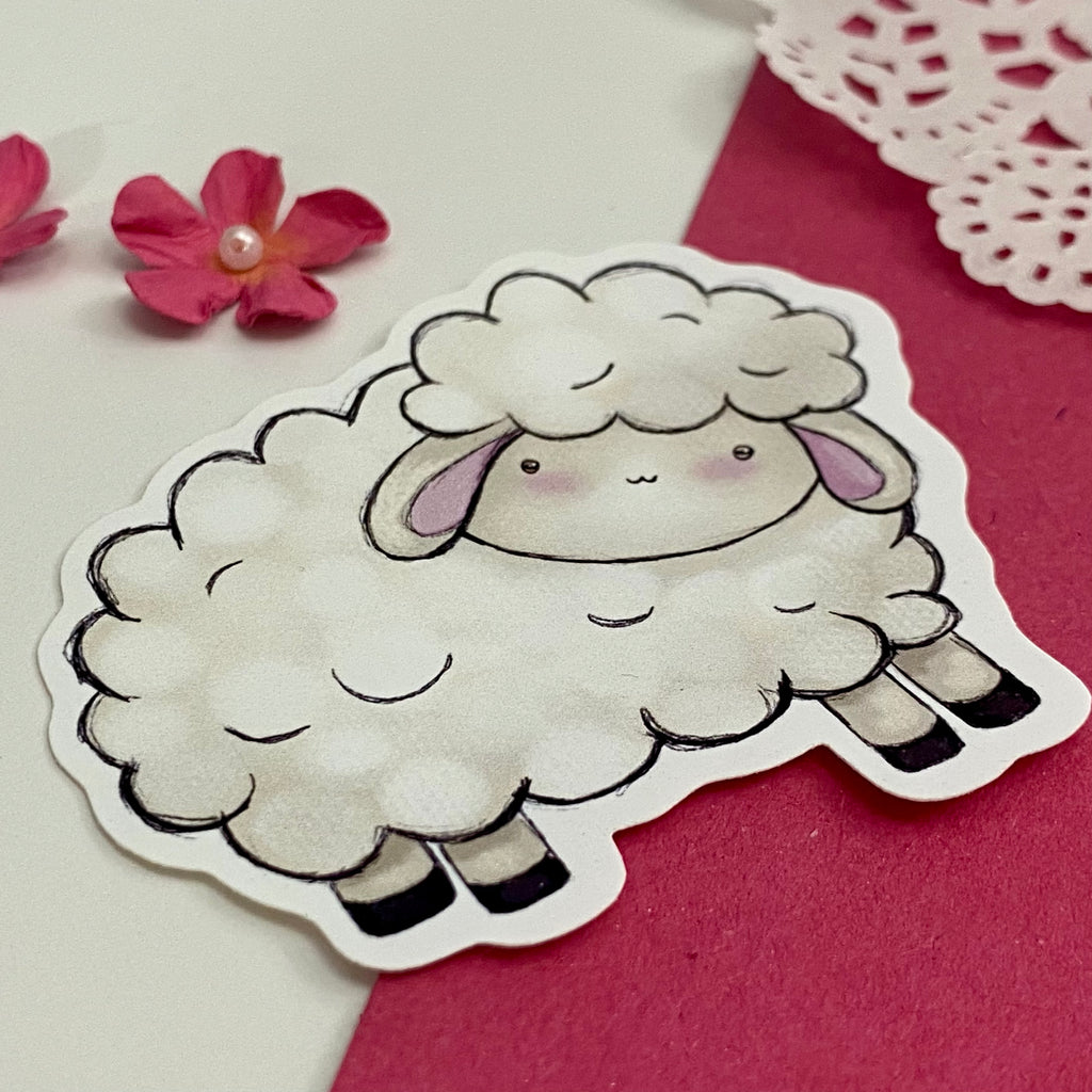 Fluffy Sheep Single Vinyl Sticker
