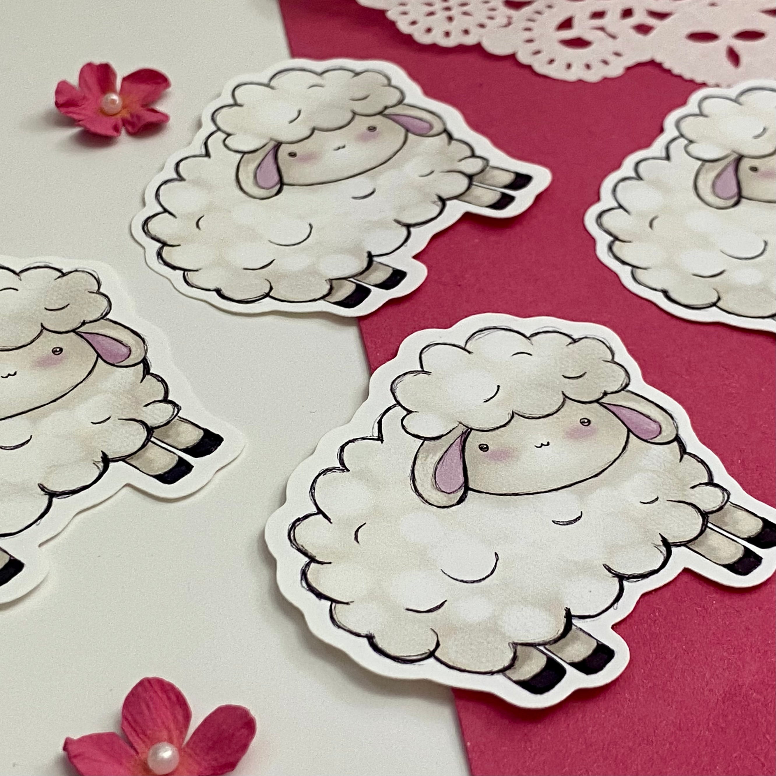 Fluffy Sheep Single Vinyl Sticker