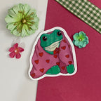 Fredrick the Cosy Frog Single Vinyl Sticker