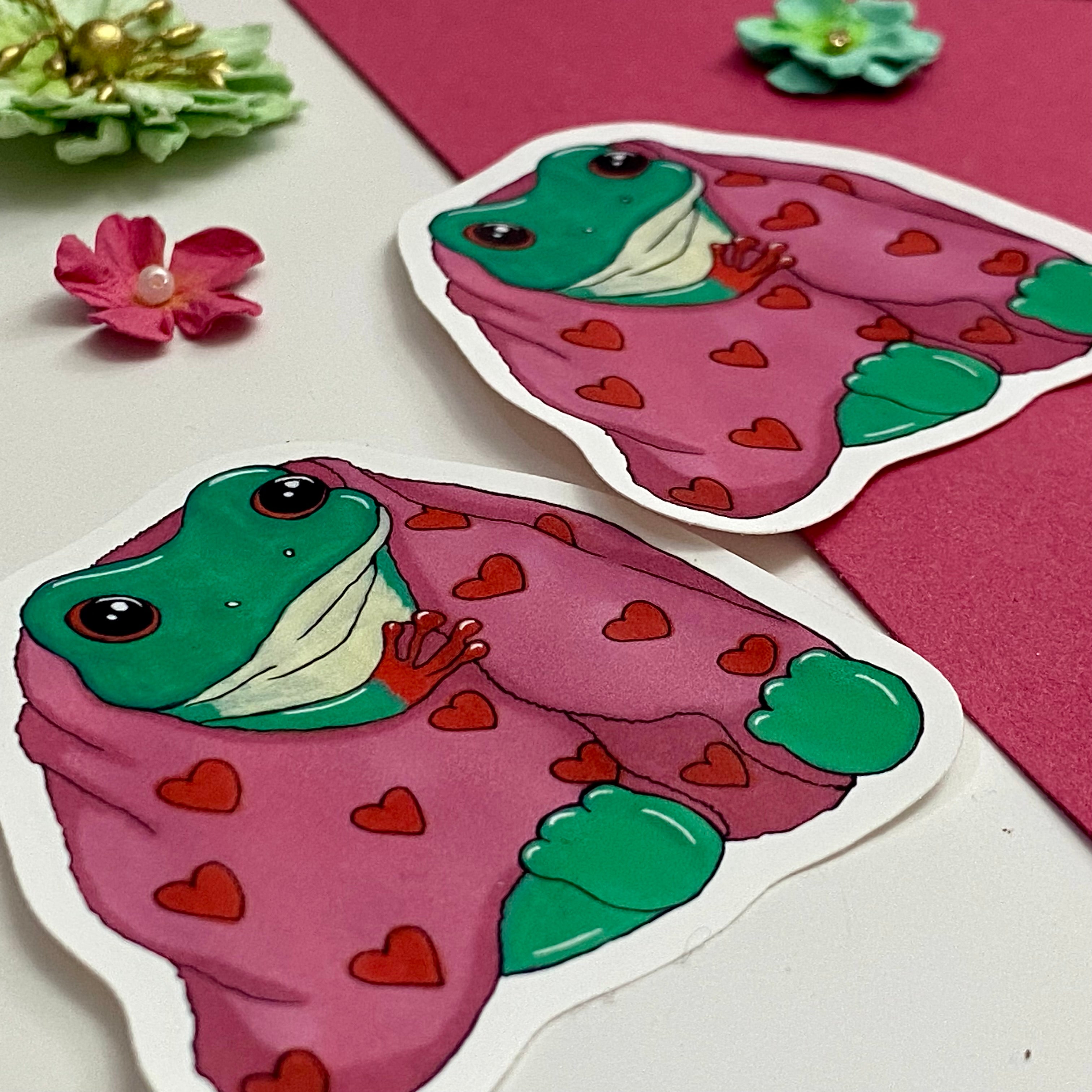 Fredrick the Cosy Frog Single Vinyl Sticker
